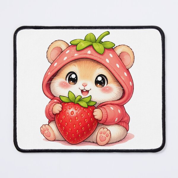 Item preview, Cute Strawberry Hamster | Kawaii Hamster with Strawberry | Adorable Berry Hoodie | Sweet Cottagecore Animal | Cute Fruit Lover | Whimsical Sticker designed and sold by MrDev.