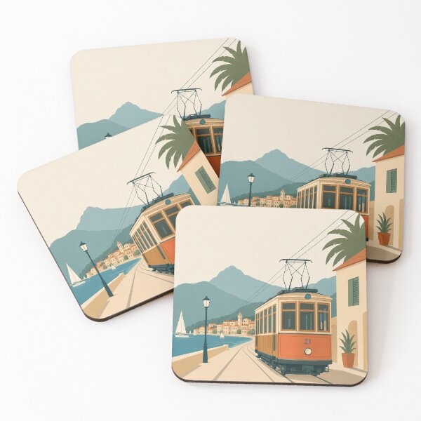 Item preview, Port de Sóller Mallorca Minimalist Travel Poster designed and sold by pod24.