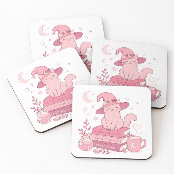 Item preview, Cute Pastel Pink Witch Cat designed and sold by 0606PM.