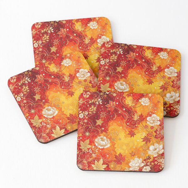 Item preview, Ruby Amber Floral Pattern | Autumn Botanical Design designed and sold by WitchyBotanicaArt.