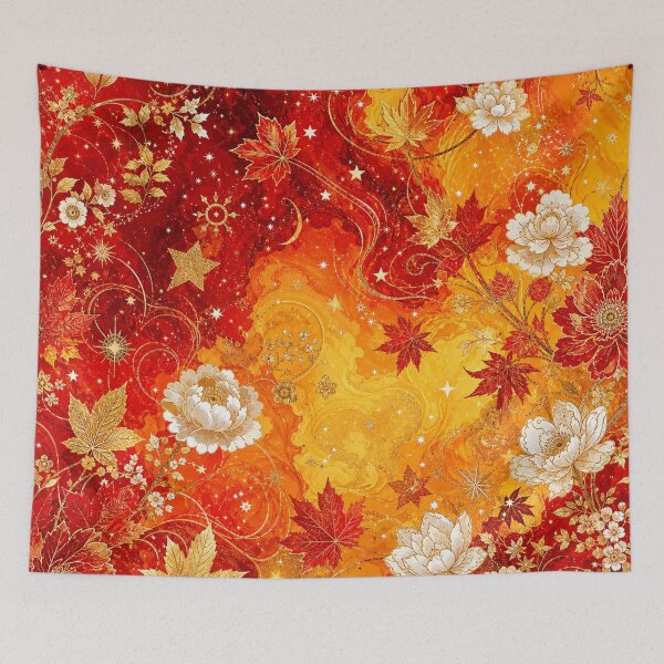 Item preview, Ruby Amber Floral Pattern | Autumn Botanical Design designed and sold by WitchyBotanicaArt.