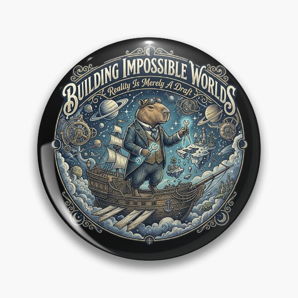Item preview, Building Impossible Worlds – Steampunk Capybara Fantasy Art designed and sold by Dogandesighn.