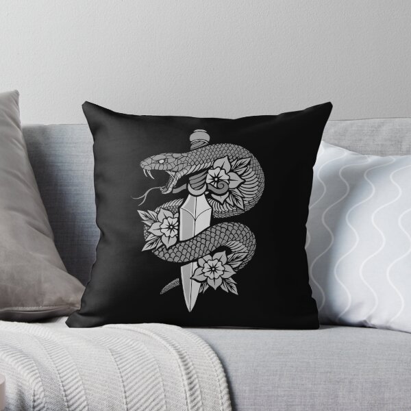 Snake & Dagger Throw Pillow