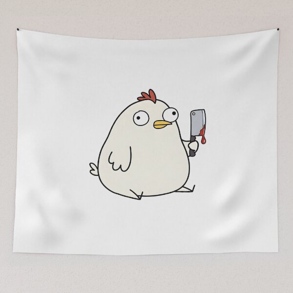 Item preview, Cute But Psycho Chicken With A Knife - Unhinged Meme Animal designed and sold by Jakub  Seweryn.