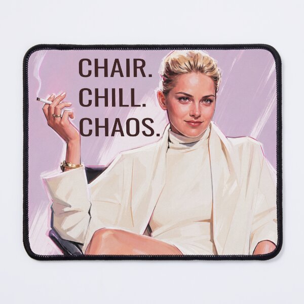 Item preview, Chair Chill Chaos - Iconic Sharon Stone Aesthetic Portrait designed and sold by Vicky021.