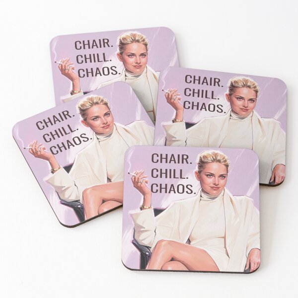 Item preview, Chair Chill Chaos - Iconic Sharon Stone Aesthetic Portrait designed and sold by Vicky021.