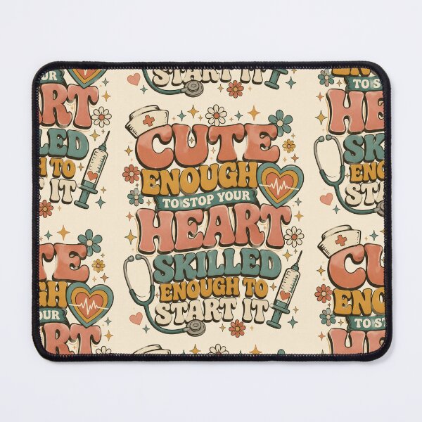 Item preview, Cute Enough to Stop Your Heart Nurse PNG | Retro 70s Nurse Shirt Design | Funny Nurse Sublimation | Sticker & Mug Design designed and sold by LuxeBuzz.