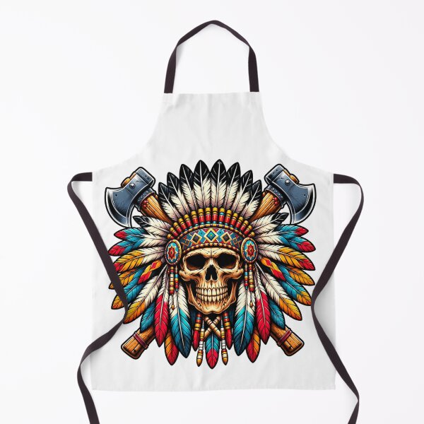 Item preview, Skull Feather Headdress T-Shirt | Tribal Skull Graphic Tee | Vintage Warrior Skull Axe Design Shirt designed and sold by MAStrends.