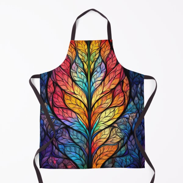 Item preview, Rainbow Stained Glass Leaves with Vibrant Botanical Design designed and sold by pinkal.