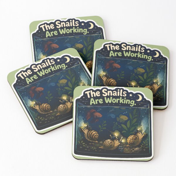 Item preview, The Snails Are Working Funny Aquarium Snail designed and sold by SimplePoDesign.