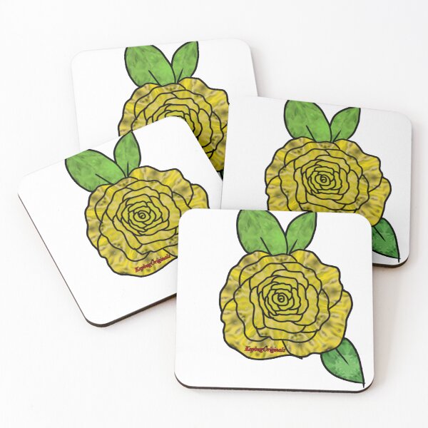 Item preview, Yellow swirl rose (white background) designed and sold by KaybugOriginals.