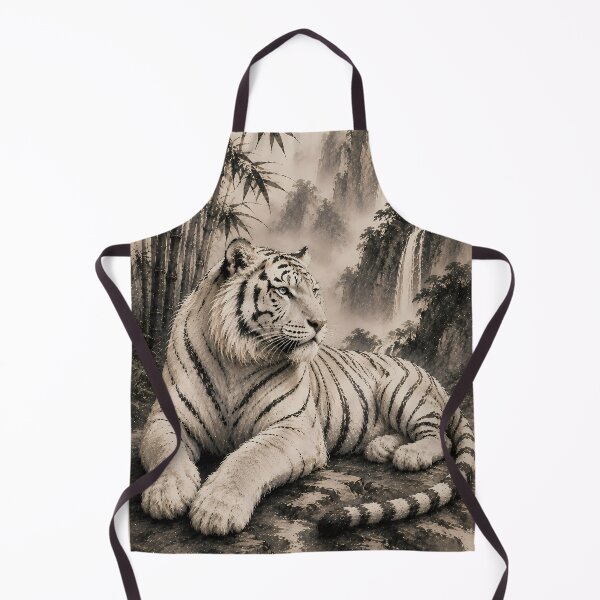 Item preview, Majestic White Tiger in Bamboo Mountains | Traditional Chinese Ink Painting designed and sold by ManJiangHong.