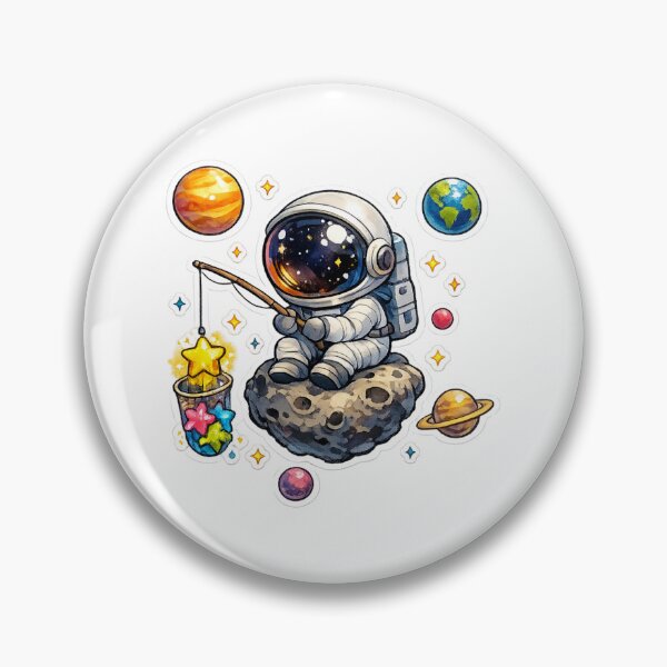 Item preview, Cute Astronaut Fishing for Stars | Kawaii Space Explorer | Adorable Cosmic Adventure | Galaxy Lover Gift | Whimsical Astronomy Art | Cute Space Sticker designed and sold by MrDev.