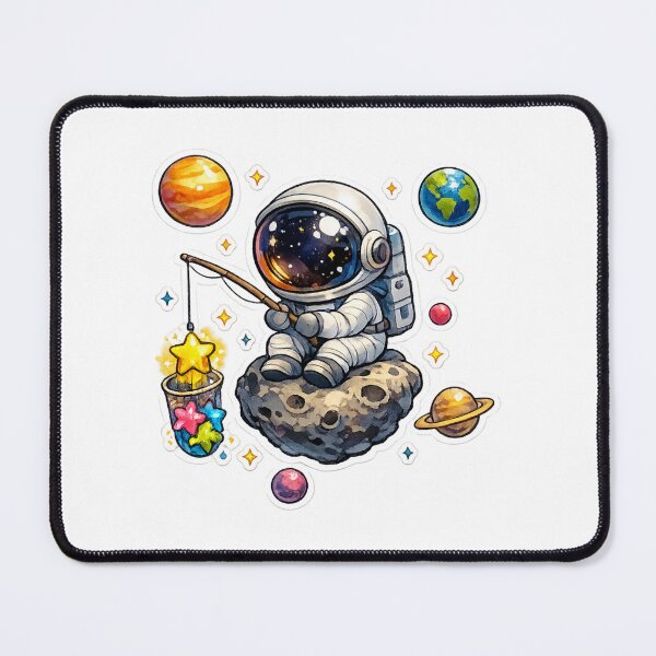 Item preview, Cute Astronaut Fishing for Stars | Kawaii Space Explorer | Adorable Cosmic Adventure | Galaxy Lover Gift | Whimsical Astronomy Art | Cute Space Sticker designed and sold by MrDev.