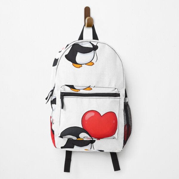 Item preview, Penguin With Red Heart Balloon designed and sold by nyxium-art.