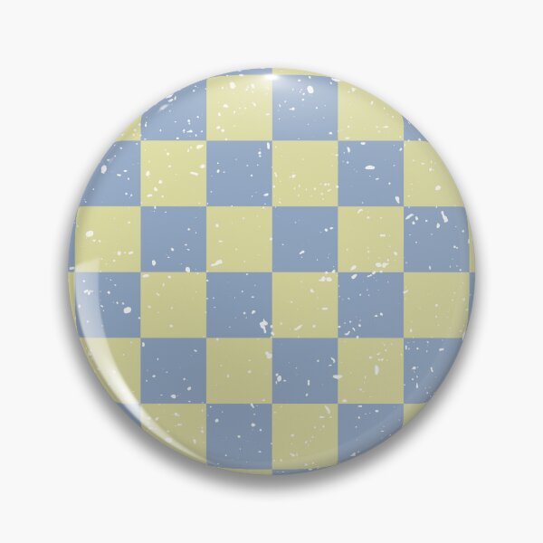 Item preview, Soft Vintage Checker Pattern | Periwinkle Blue Butter Yellow Distressed Seamless Retro Checkerboard designed and sold by Dino-Lune.