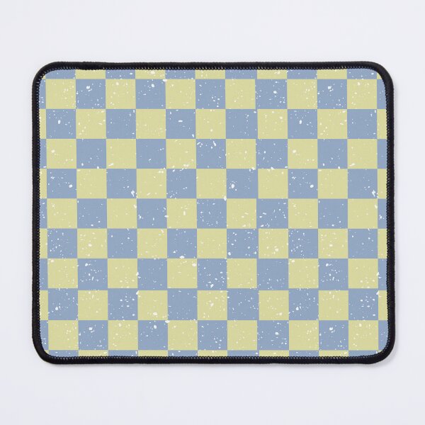 Item preview, Soft Vintage Checker Pattern | Periwinkle Blue Butter Yellow Distressed Seamless Retro Checkerboard designed and sold by Dino-Lune.