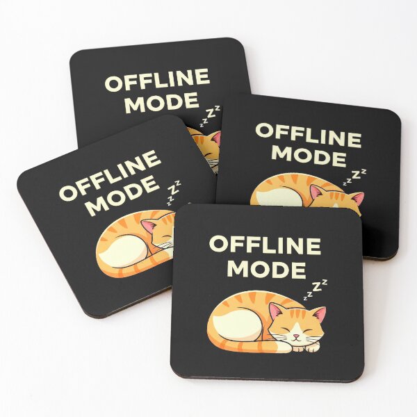 Item preview, Offline Mode Funny Sleeping Orange Cat Retro Cartoon designed and sold by DigitalArtx-com.
