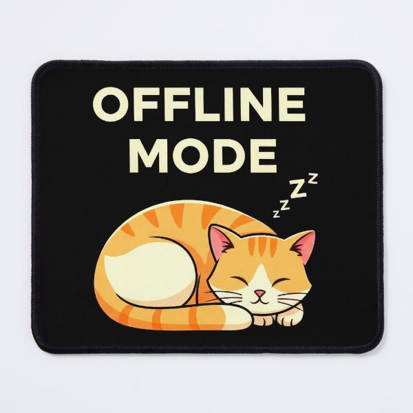 Item preview, Offline Mode Funny Sleeping Orange Cat Retro Cartoon designed and sold by DigitalArtx-com.