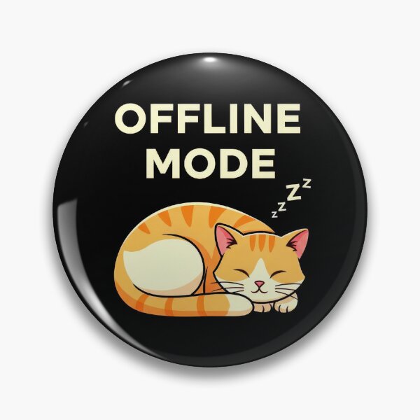 Item preview, Offline Mode Funny Sleeping Orange Cat Retro Cartoon designed and sold by DigitalArtx-com.