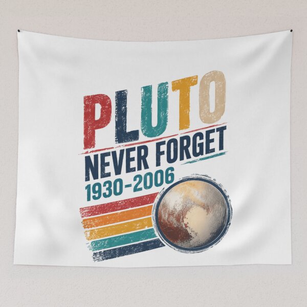 Item preview, Pluto Never Forget 1930-2006 Astronomy Science Planet Lover Stargazer designed and sold by SkeletonsDanger.