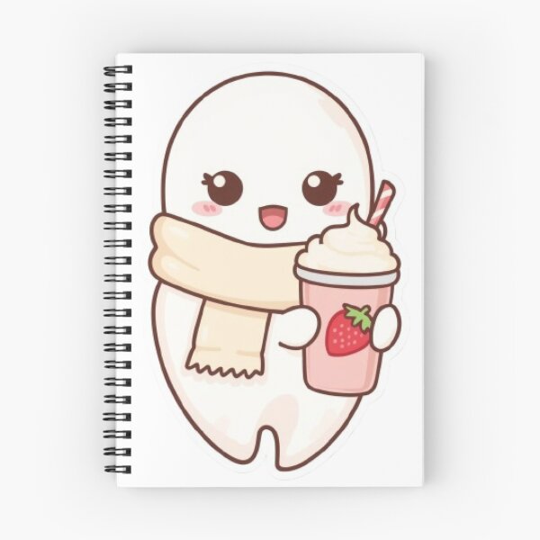 Item preview, Pastel Cozy Ghost with Coffee | Adorable Kawaii Ghost Sticker designed and sold by Stylestickers55.