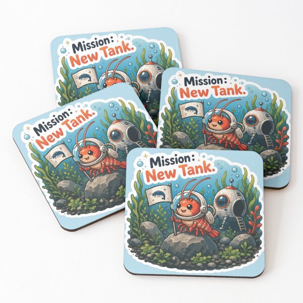 Item preview, Mission New Tank Funny Aquarium Shrimp designed and sold by SimplePoDesign.