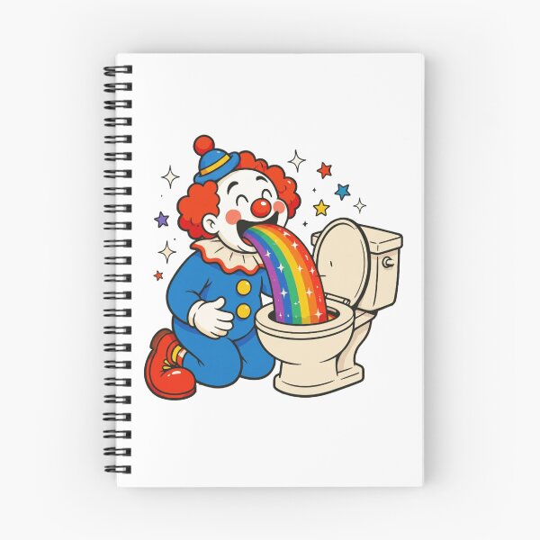 Item preview, Happy Clown Rainbow Vomit Circus Toilet Top Funny Cartoon Starry Rainbow Top Silly Clown designed and sold by Thread&Fable.