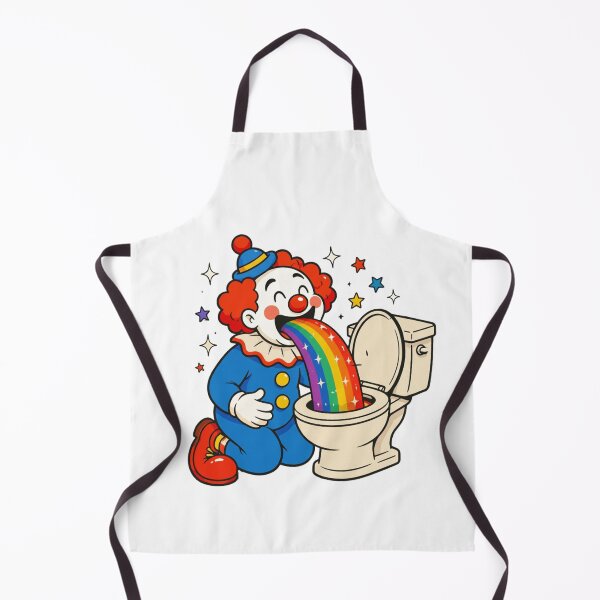 Item preview, Happy Clown Rainbow Vomit Circus Toilet Top Funny Cartoon Starry Rainbow Top Silly Clown designed and sold by Thread&Fable.