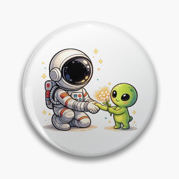 Item preview, Cute Astronaut & Friendly Alien | Kawaii Space Friendship | Adorable Cosmic Encounter | Whimsical Galaxy Art | Sci-Fi Lover Gift | Cute Space Sticker designed and sold by MrDev.