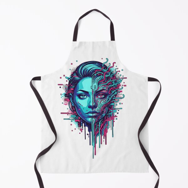 Item preview, Neon Cyberpunk Split Face Glitch Portrait designed and sold by DariaOltes.