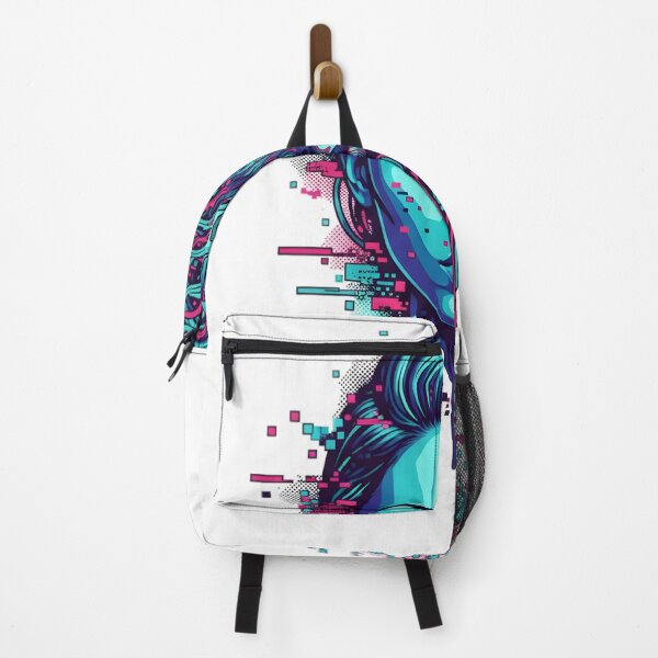 Item preview, Neon Cyberpunk Split Face Glitch Portrait designed and sold by DariaOltes.