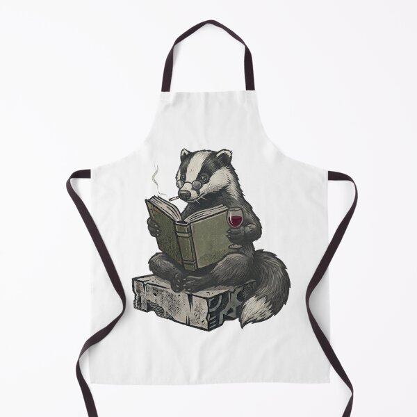 Item preview, Badger reading, with book, cigarette, and wine designed and sold by annvanart.