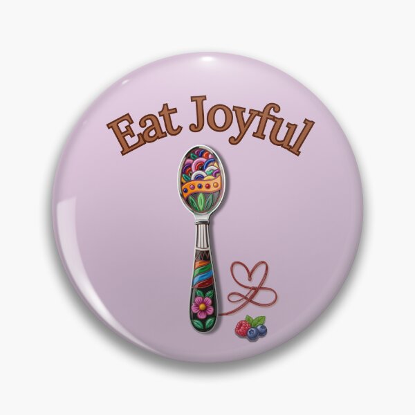 Item preview, Eat Joyful – Vibrant Folk Art Spoon with Berries designed and sold by Inka Moon Design.