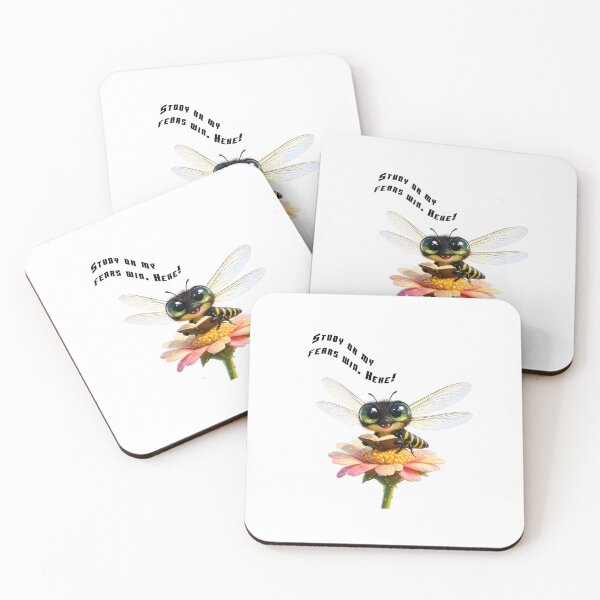 Item preview, Study Or My Fears Win Hehe Cute Cartoon Bee designed and sold by canvahub.