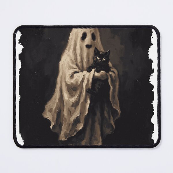 Item preview, Ghost Holding Black Cat Vintage Halloween Painting designed and sold by Steele-Art.