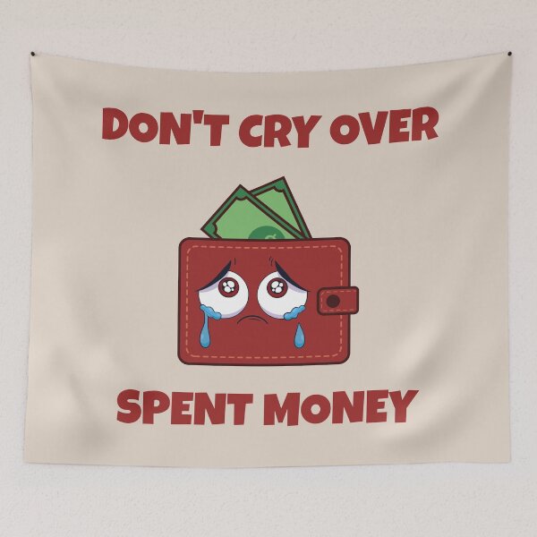 Item preview, Don't Cry Over Spent Money Funny Wallet Parody Quote 2 designed and sold by WordPlayStudio.