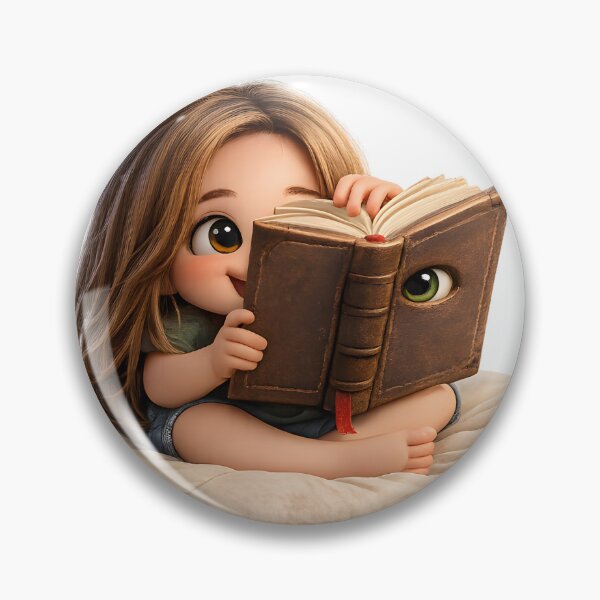 Item preview, Cute Magic Book Girl Cartoon Illustration designed and sold by canvahub.