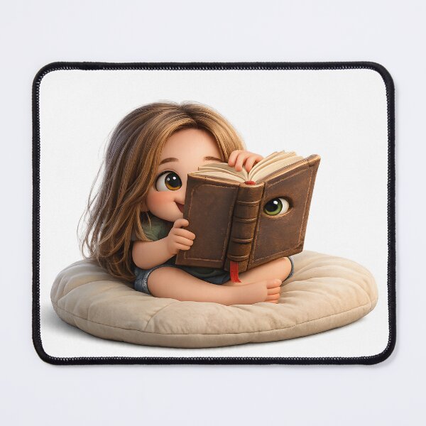 Item preview, Cute Magic Book Girl Cartoon Illustration designed and sold by canvahub.