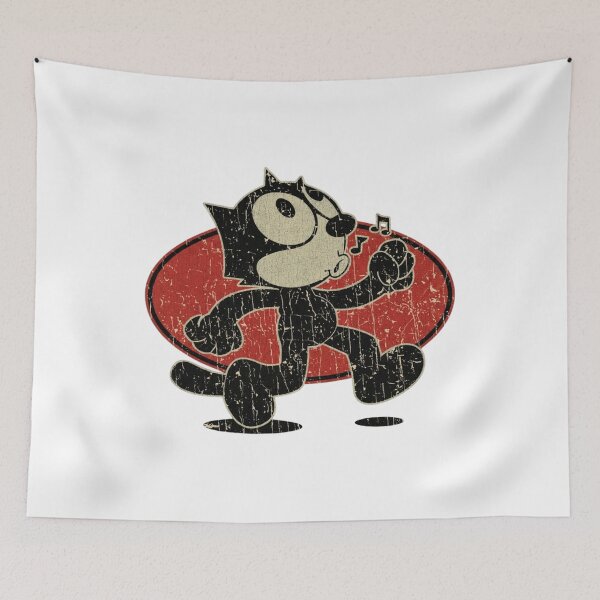 Item preview, Vintage Cartoon Black Cat Dancing Music Notes designed and sold by SiarheiYur.