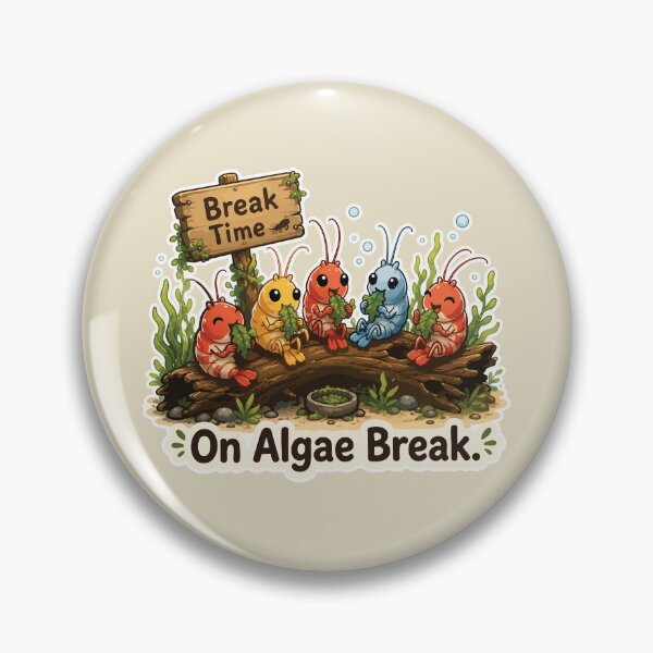 Item preview, On Algae Break Funny Cherry Shrimp designed and sold by SimplePoDesign.