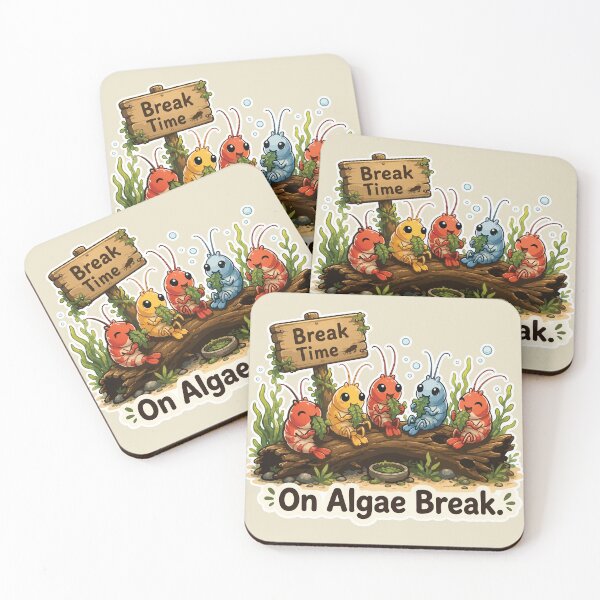 Item preview, On Algae Break Funny Cherry Shrimp designed and sold by SimplePoDesign.
