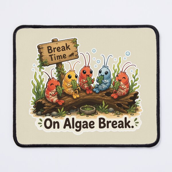 Item preview, On Algae Break Funny Cherry Shrimp designed and sold by SimplePoDesign.