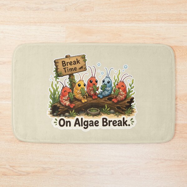 Item preview, On Algae Break Funny Cherry Shrimp designed and sold by SimplePoDesign.