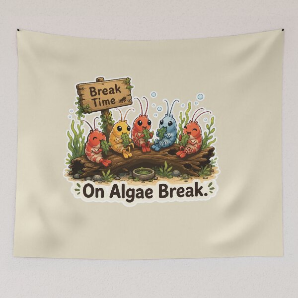 Item preview, On Algae Break Funny Cherry Shrimp designed and sold by SimplePoDesign.