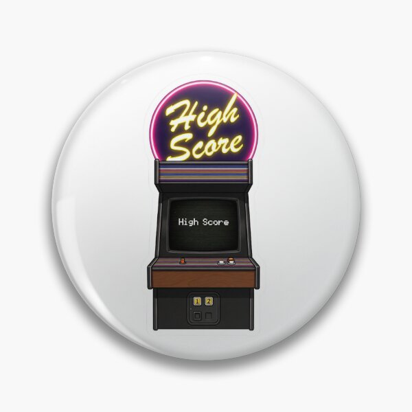 Item preview, Arcade Cabinet Sticker with Neon High Score Sign - Retro 80s Gaming Decal designed and sold by GeekStickerLab.