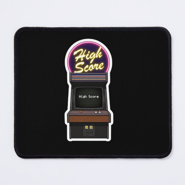 Item preview, Arcade Cabinet Sticker with Neon High Score Sign - Retro 80s Gaming Decal designed and sold by GeekStickerLab.