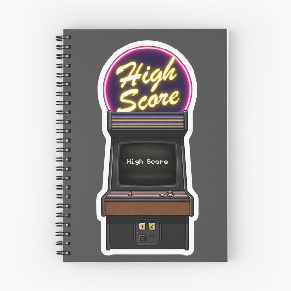 Item preview, Arcade Cabinet Sticker with Neon High Score Sign - Retro 80s Gaming Decal designed and sold by GeekStickerLab.