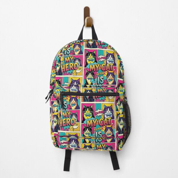 Item preview, My Cat Is My Hero Pop Art Comic designed and sold by MV MERCH-ZONE.
