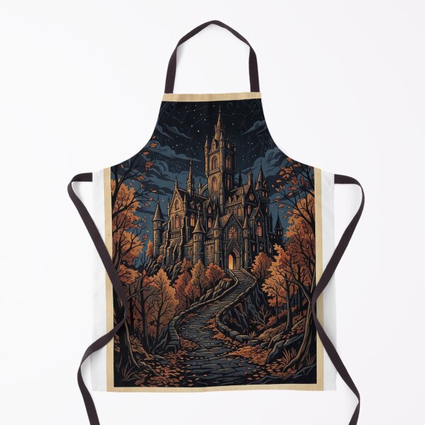 Item preview, DARK FANTASY GOTHIC CASTLE IN THE AUTUMN FOREST UNDER A STARRY SKY designed and sold by Curiosiart.